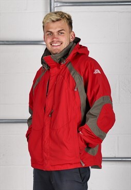 Vintage The North Face Jacket in Red Windbreaker Coat Medium