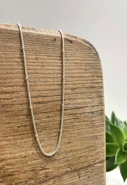 Silver Plated 18 Inch Satellite Chain Necklace Choker 