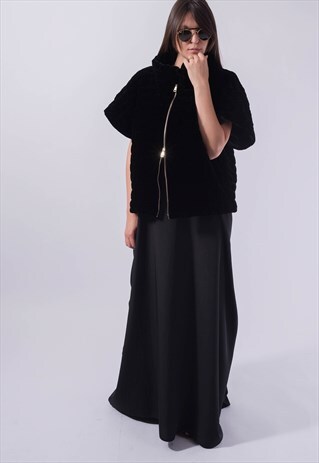 HIGH COLLAR VEST VEST WITH POCKETS SLEEVELESS VELVET F1838