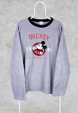 Vintage Disney Fleece Sweatshirt Grey XXL