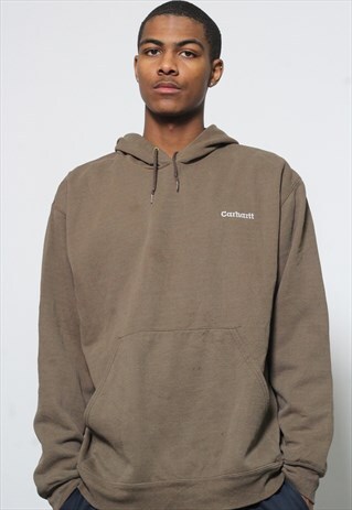 VINTAGE CARHARTT LOGO HOODIE BROWN