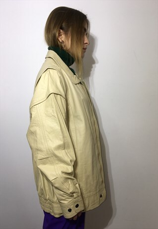 VINTAGE 90' OLDSCHOOL UNIQUE LEATHER JACKET