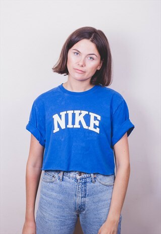 NIKE BLUE BOX CROP TEE