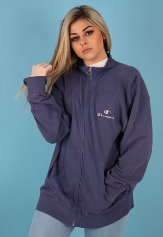 VINTAGE CHAMPION TRACK JACKET IN PURPLE NJ483