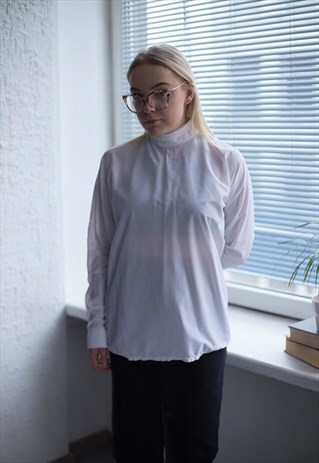 VINTAGE 80'S WHITE TURTLE NECK TOP