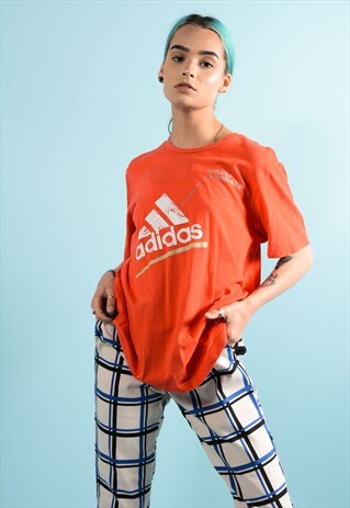 VINTAGE ADIDAS RED LOGO T-SHIRT
