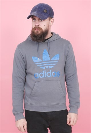 VINTAGE ADIDAS GREY HOODIE /R1017