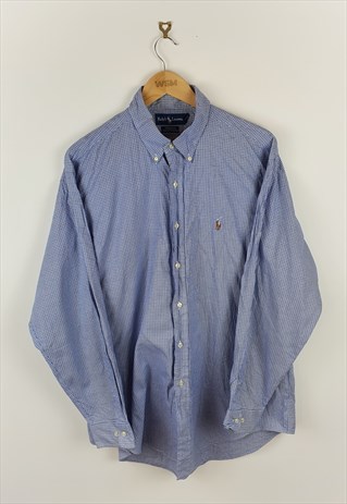 Vintage Ralph Lauren Chequered Men's Shirt in Blue | WSM Garms | ASOS ...