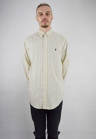 VINTAGE 90S RALPH LAUREN OXFORD CLASSIC FIT CHECK SHIRT- M