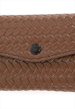 Men's Leather Weave Pattern Wallet - Brown