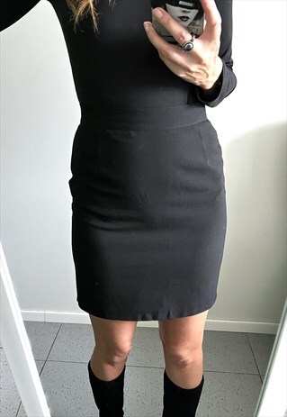 Black Mini Pencil Skirt 