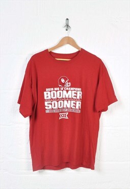  Champion Oklahoma Sooners Football T-Shirt Crew Neck XL