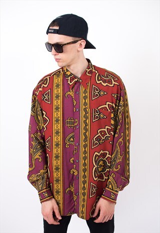 VINTAGE 80S COLOURFUL LONG SLEEVE SHIRT