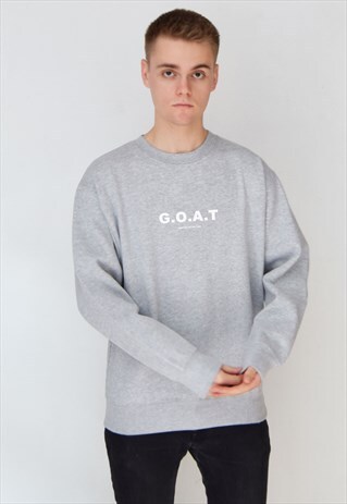 GREY G.O.A.T (WHITE) SWEATSHIRT