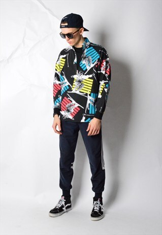 VINTAGE 80S COLOURFUL SKI 1/3 ZIPPER SHIRT