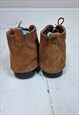 VINTAGE 80'S BROWN ITALIAN SUEDE LACE UP ANKLE BOOTS