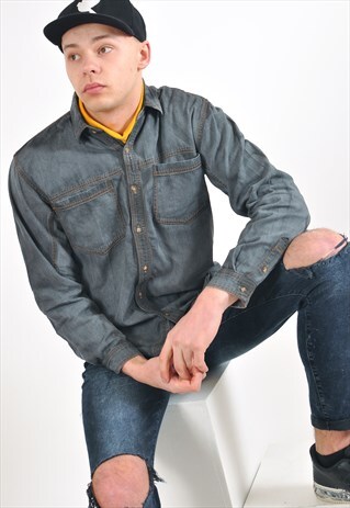 VINTAGE DENIM SHIRT IN BLACK