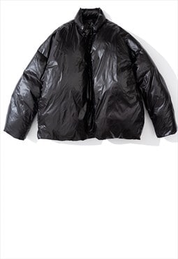 Kanye bomber jacket cropped solid unusual puffer in black