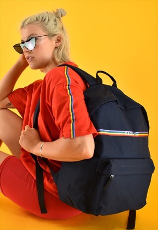 G&G UNISEX NAVY RAINBOW RIBBON RUCKSACK