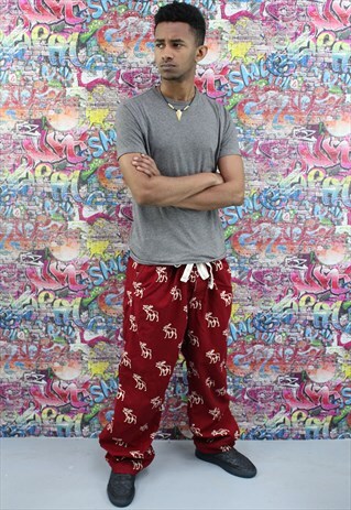 VINTAGE 90S PATTERNED FESTIVAL TROUSERS. FUNKY. UNISEX.