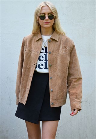 PREMIUM VINTAGE 70S TAN BROWN SUEDE SUMMER JACKET