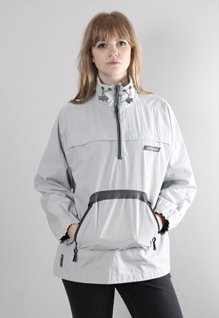 VINTAGE 90S ELLESSE GREY 1/4 ZIP POUCH JACKET TOP