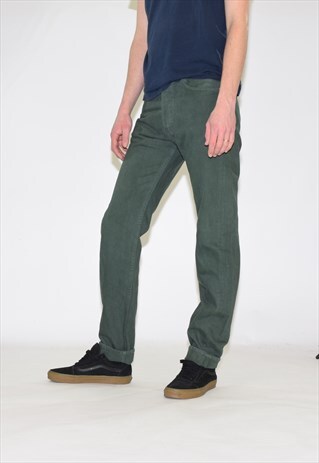 VINTAGE GREEN LEVIS 501 STRAIGHT LEG DENIM JEANS