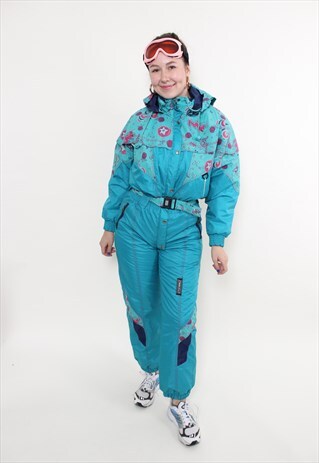 VINTAGE MULTICOLOR SKI SUIT, ONE PIECE SNOWSUIT RETRO FUNKY