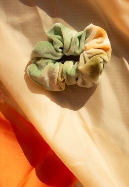Velvet Tie Dye Scrunchie in Sage