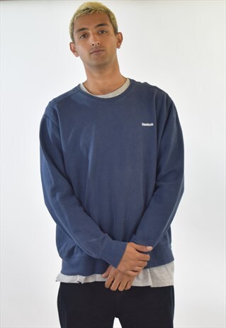 VINTAGE 90S BLUE REEBOK CREW NECK SWEATSHIRT