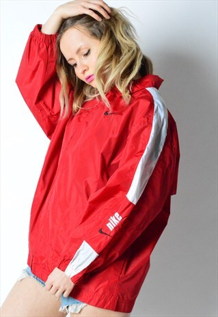 VINTAGE 90S RED NIKE SHELL WINDBREAKER JACKET