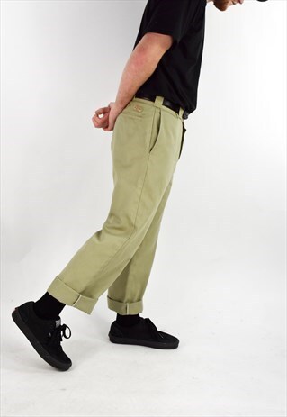 VINTAGE 90S DICKIES 874 ORIGINAL FIT BEIGE TROUSERS STRAIGHT