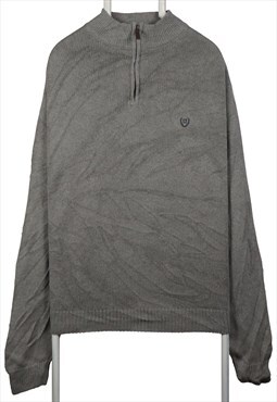 Chaps 90's Quarter Zip Knitted Jumper XXLarge (2XL) Grey
