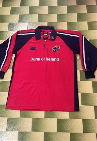 Vintage Canterbury Ireland Munster Rugby Polo Shirt Jersey