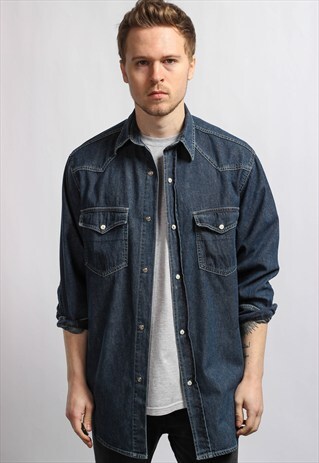VINTAGE OVERSIZED DENIM SHIRT