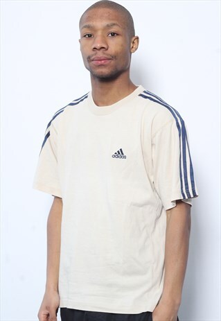 VINTAGE ADIDAS LOGO T-SHIRT BEIGE
