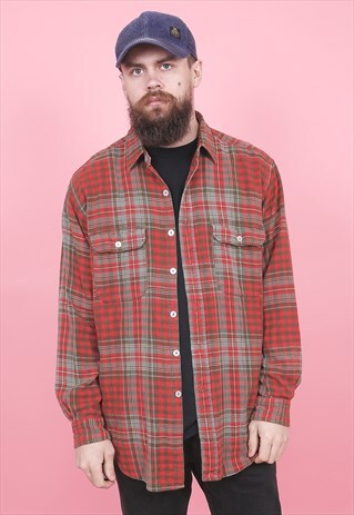 VINTAGE POLO RALPH LAUREN CHECK FLANNEL SHIRT /R8075