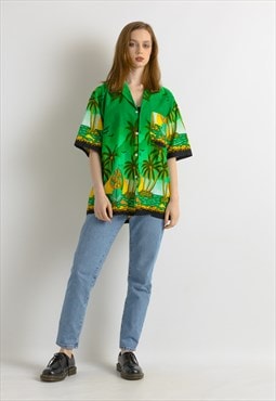 Hawaiian Shirt Floral Beach Sea Palm Shirt 7385