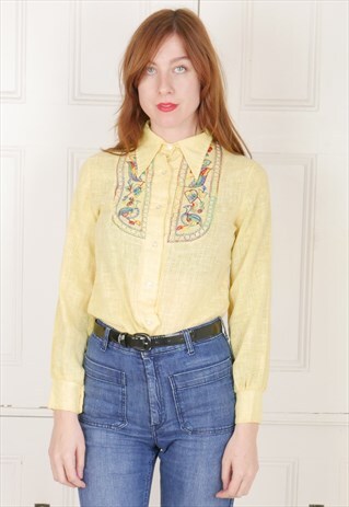 BOHO ETHNIC EMBROIDERED 70S BLOUSE