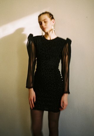 BLACK VELVET MINI DRESS