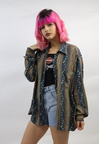 VINTAGE 90'S STRIPE PATTERN SHIRT