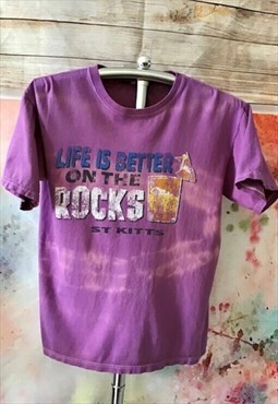 Y2K St Kitts life is better on the rocks tiedye T-shirt 
