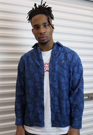 RARE MIDNIGHT SKY PATTERN WEAVE SHIRT