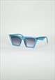 Blue cat eye sunglasses