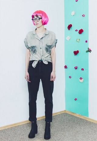 VINTAGE WASHED DENIM FESTIVAL SHIRT 90S BOHO
