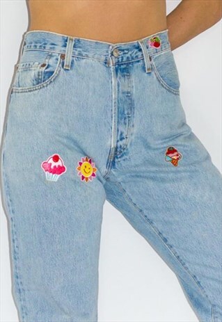 VINTAGE 501 LEVI'S CANDY BADGED JEANS