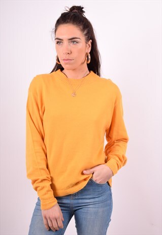 WOMENS VINTAGE JUMPER SWEATER LARGE YELLOW 90'S