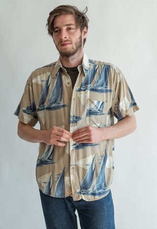 VINTAGE 80S FUNKY PATTERNED SHIRT