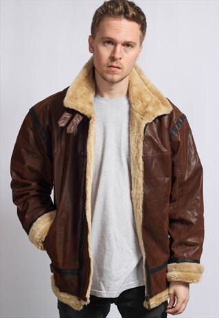 VINTAGE LEATHER SHEEPSKIN JACKET