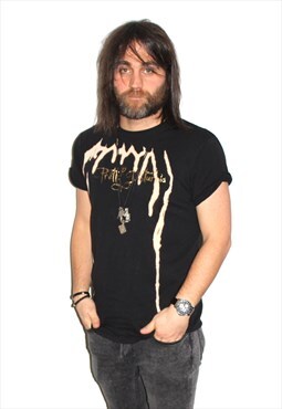 Black Punk grunge acid wash slogan Tshirt unisex slouchy top
